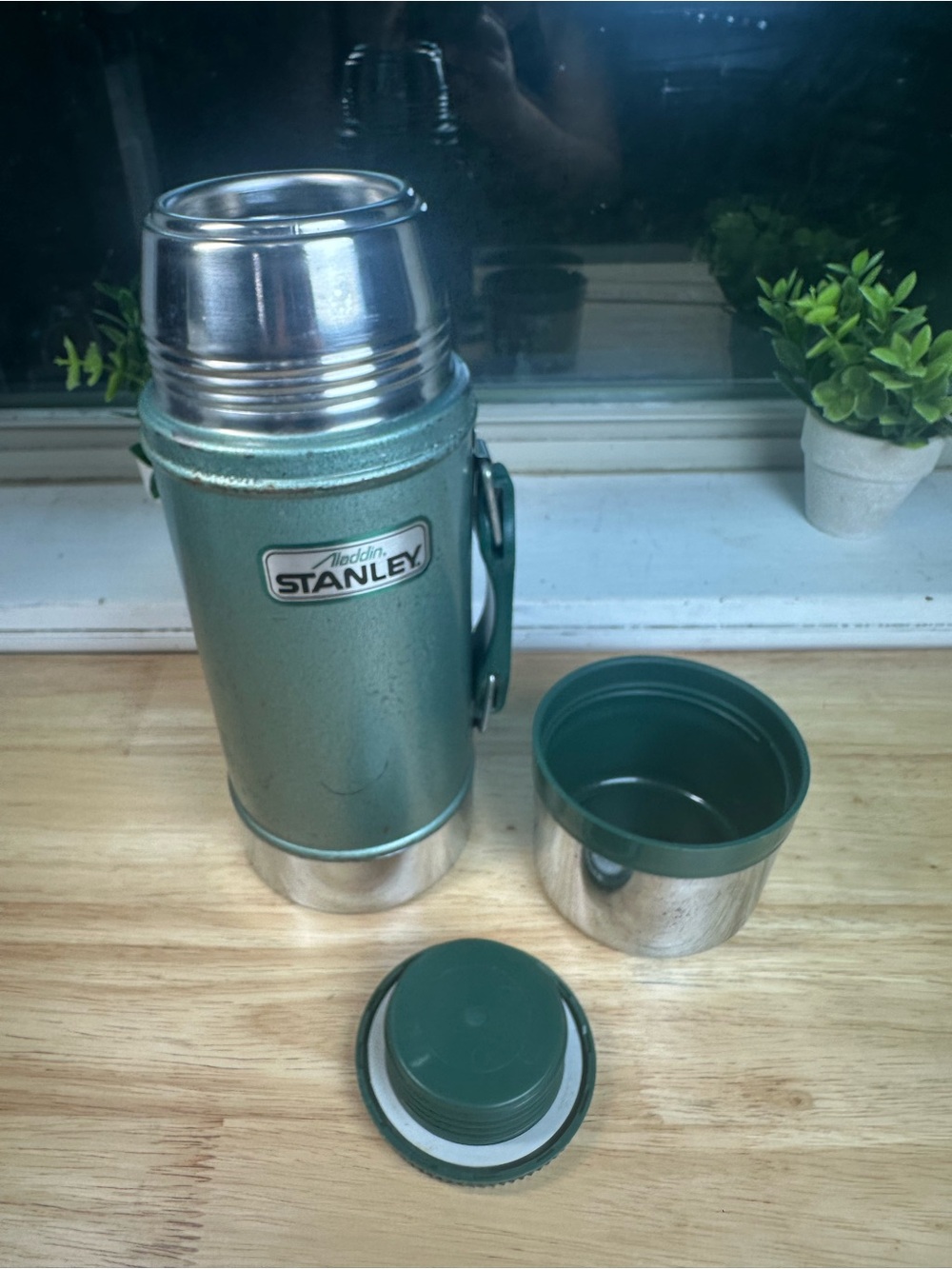 Vintage Stanley thermos 24 oz wide mouth green Insulated Vacuum Bottle - Picture 7 of 9